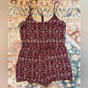 Aéropostale Red Pattern Romper